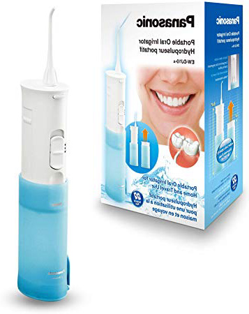 Panasonic EW-DJ10-A503 Idropulsore Orale senza Fili a Scomparsa, Alimentazione a Batterie, Bianco/Azzurro