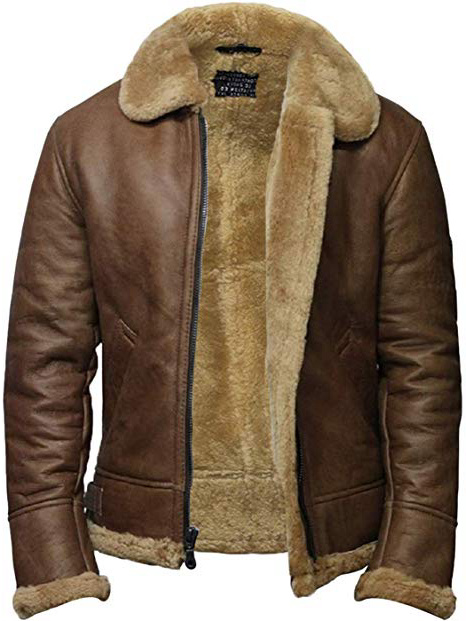 BRANDSLOCK Uomo Genuino Shearling Montone Giacca Ricardo