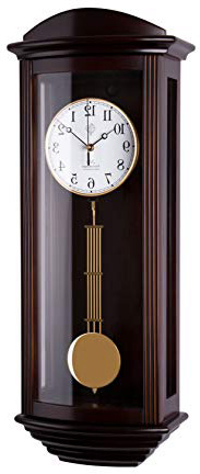 N-2220-23 Orologio a pendolo in legno da parete con movimento al quarzo radiocontrollato suoneria wenstminster