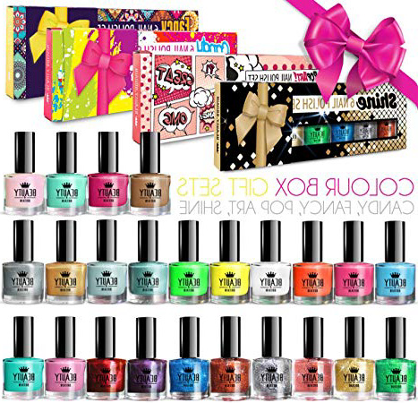 Set di 24 Smalti Per Unghie di Lusso 24 Colori Diversi Scintillio Brillanti Pastello Perle 10 ml