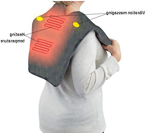 Riscaldatori elettrici per sollievo dal dolore, Cuscinetto riscaldante per collo, scaldamuscoli con 3 impostazioni di calore - Massaggio scialle da stress Artrite Sollievo Dolore lenitivo (grigio)