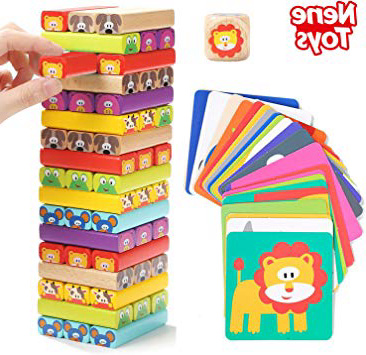 Nene Toys - Torre Magica Colorata in Legno con Animali – Gioco Educativo da Tavolo per Bambini - Gioco Didattico 4 in 1 per Bambini da 3 a 9 anni – Giocattolo Ideale come Regalo per Genitori e Figli