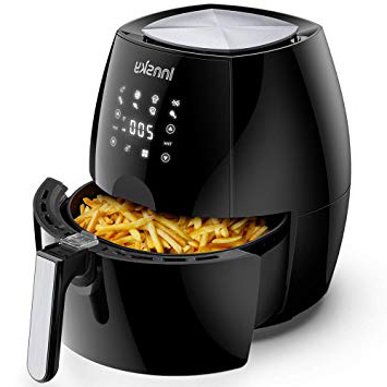 Innsky 5.5L Friggitrice ad aria calda 8 Funzioni Preimpostate + Funzione di Pausa/Riavvio ricettario plurilingue, Friggitrici senza olio, fornetto 1700W, Spegnimento Automatico senza BPA, PFOA