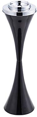 Sfeomi Posacenere da Terra Posacenere da Esterni con Support e Scatola di Sigarette Posacenere a Colonna per Interno Moderno Stabile Posacenere con Piedistallo Alta 61 cm (Nero)