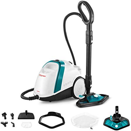 Polti 100_T Vaporetto Smart - Pulitore a Vapore, Autonomia illimitata con Ricarica Continua, Caldaia ad alta Pressione 4 Bar, riscaldamento in 2 minuti, 9 Accessori, 1500 W, 2 Litri, Bianco/Turchese