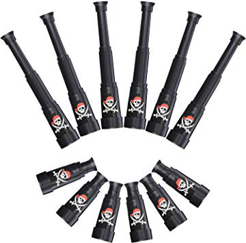 Gejoy Telescopi Pirata Telescopi per Feste Pirata Mini Telescopi Giocattolo per Bomboniere di Feste, Nere (36 Pacco)