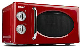 Girmi FM21 Forno Microonde Combinato, Vintage Design, 20 Litri, 700+800W, Rosso