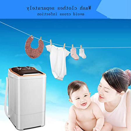 Mini Lavatrice Lavanderia Semiautomatica della Vasca della Piccola Rondella Portatile con Funzionamento Silenzioso di Lavaggio della Lavapentole della Famiglia di Operazione Silenziosa di 3KG/6.6Lbs