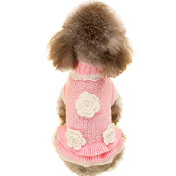 Joytale Maglione per Cani, Rosa Caldo Abbigliamento per Cani Piccoli,Maglieria Cappotto per Invernali, 39cm