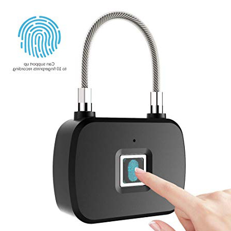 Houkiper Lucchetto Intelligente per Impronte digitali, Serratura Senza Chiave Bluetooth per Impronte digitali Serrature elettroniche di Sicurezza antifurto per Porta, Armadio, Bagagli
