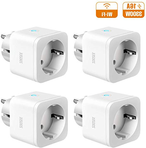 Presa Intelligente WiFi 16A Smart Plug Zoozee Presa Smart Wireless Compatibile con Alexa,Google Home,IFTTT Controllo Remoto e Vocale con funzione timer 4PCS