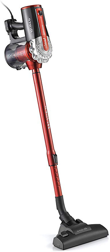 Ariete 2761 Handy Force Scopa Elettrica con filo 2 in 1 Aspirapolvere e Aspira Briciole, Filtro HEPA, Tecnologia ciclonica, Senza sacco, Spazzola tradizionale, Tubo telescopico, Rosso/Nero