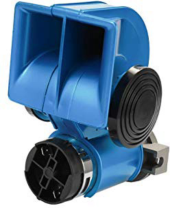 KKmoon Clacson Auto, Doppio Tono Compatto Tromba d'Aria 12V 150dB Compressore per Camion Auto Autobus Furgone, Blu