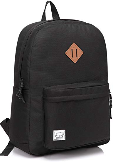 VASCHY Zaino Uomo, Zaino Donna Casual Zaino Scuola Vintage Zaino Università Zaino Classici Impermeabile Zaino Viaggio Nero