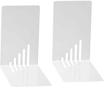 Wedo 1021000 Reggilibri in Metallo, Stretti, 14 x 8,5 x 14 cm, Bianco