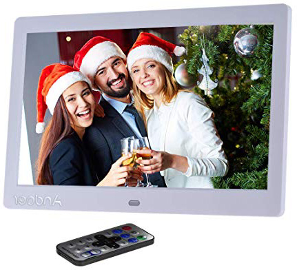 Andoer Cornice Digitale 10" LED per Musica e Film Cornice Foto Digitale Supporto MP3 / MP4 / Sveglia Regalo di Natale con Telecomando