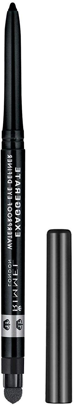 Rimmel Matita Occhi Automatica Exaggerate, Matita Waterproof a Lunga Tenuta, 261 Noir