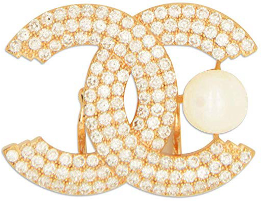 Spilla in Lega Vintage Doppia Spilla C Spilla in Oro con Strass per Festeggiamenti Natalizi