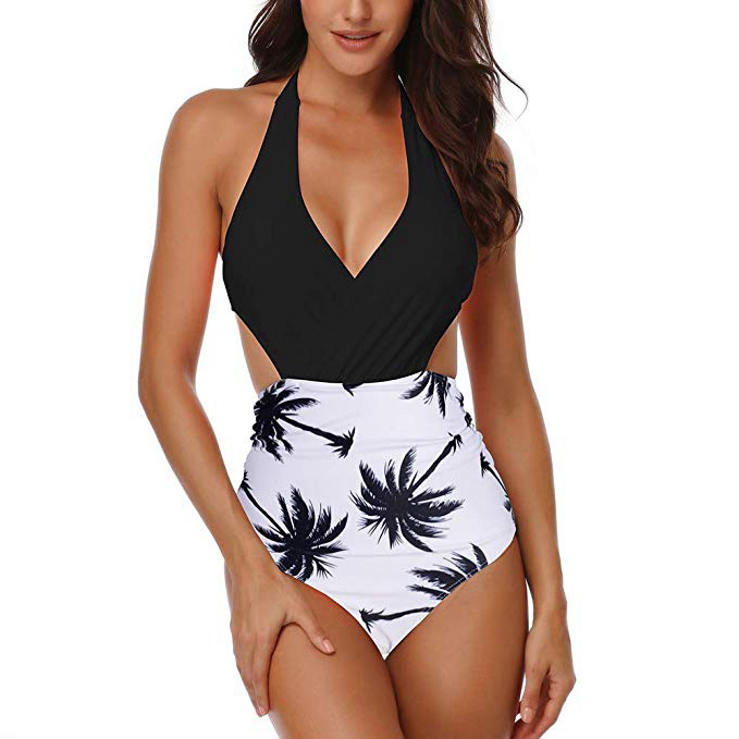 Misolin Costume da Bagno Intero Donna con Push-up Imbottitura Estraibile per Donna