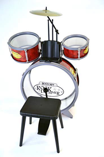 Bontempi 51 4504 - Batteria a tre elementi, munita di sgabello e bacchette