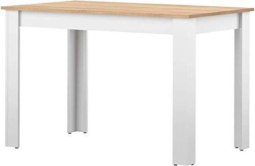 AmazonBasics - Tavolo da pranzo, 110 x 70 x 73.4 cm (L x P x A), colore bianco e quercia
