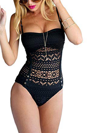 Costume Mare da Donna Costume da Bagno Sexy Swimsuit One Piece Trikini Costume in Pizzo Costume Intero Push up Bikini Bohemian Coordinati Beachwear