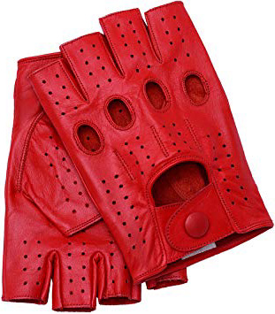 Riparo Motorsports Guanti in Vera Pelle con Mesh per Ciclismo o Moto per Uomo Grande Rosso