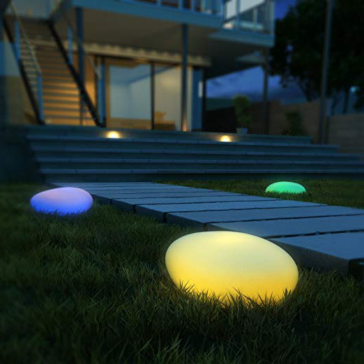 Luci Solari da Esterno, Luci Solari da Giardino, 40 cm Diametro, 9 Modalità intelligenti da Scegliere, Luce Solare Esterno IP67 Impermeabile adatte per Natale, Stagno, Patio, bar