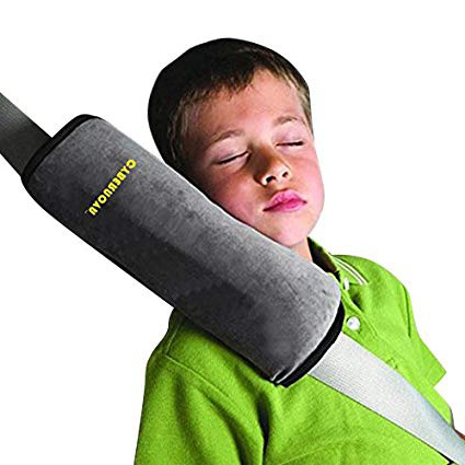CYBERNOVA arresto per cintura auto, ideale come cuscino supporto per la testa,sicurezza in auto per bambini cuscino spalla cuscino cintura(grigio)