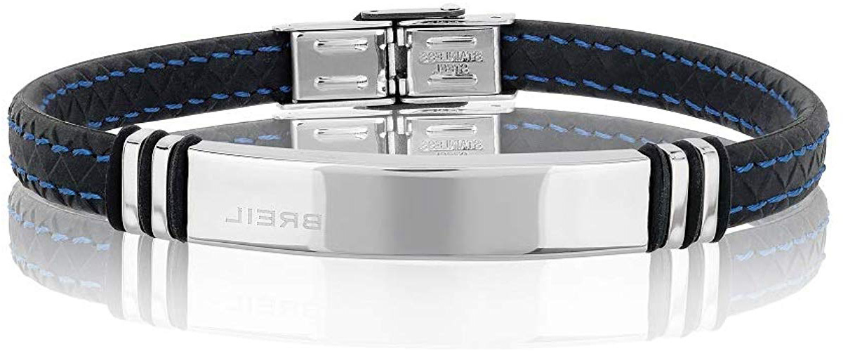 Gioiello BREIL collezione SAVAGE, BRACCIALE da UOMO in ACCIAIO E SILICONE misura 22CM - TJ1974
