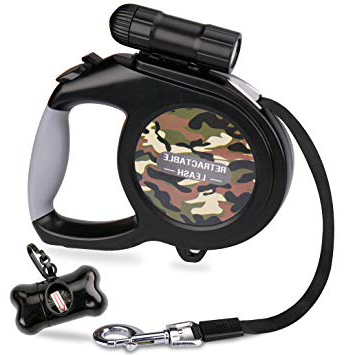 SPLAKS Guinzaglio per Cani, Guinzaglio per Cani Retrattile 8M con Luce e Sacchetti, Adatto per Cani di Media e Grande Taglia, Supporto Fino 50kg. Adotto per Siberian Husky,Malamute,Labrador ECC