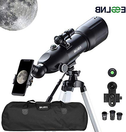ESSLNB Telescopio 80/400 Telescopio Astronomico Professionale con 80 mm Lente Completamente Rivestita Adattatore Telefonico 10X Treppiede Regolabile Lente Barlow 3X Borsa e Filtro Lunare