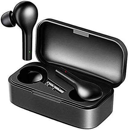 HOMSCAM Cuffie Bluetooth T5 Auricolari Bluetooth TWS Senza Fili Cuffie Wireless Bluetooth 5.0 Sportivi in Ear con Custodia da Ricarica Hi-Fi Stereo Mini Cuffie per Samsung iPhone Huawei Xiaomi Sony PC