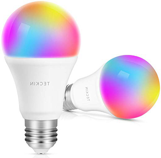 Lampadina Smart Con Luce Soffusa 2800k-6200k+RGBW, TECKIN E27 WiFi multicolore lampadina Compatibile con il telefono, Home page di Google, 8W, 2 Pezzi