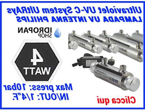 Sterilizzatore uv per acqua, Lampada UV, sistemi UV UltRAays 4Watt. con lampada interna Philips sistema completo