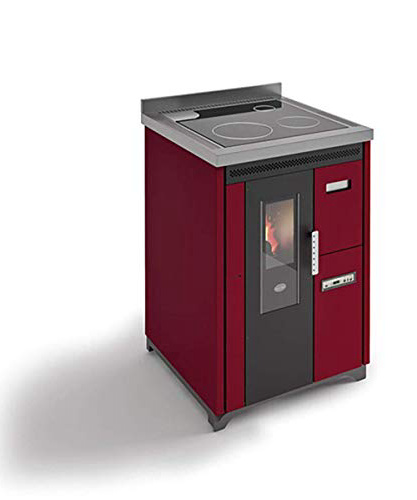 POELE A PELLET PELLETOFEN EVA CALOR NINA STUFA A PELLET CUCINA PIANO COTTURA VETROCERAMICA CLASSE A+ RESA 7,5 KW