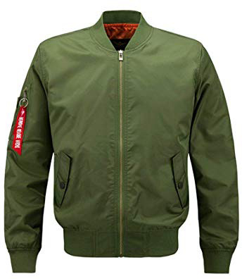 VHNVHN Giacche da Aviatore Casual con Collo alla Coreana da Uomo Giacca da Baseball a Maniche Lunghe Plus Size