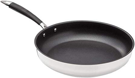 AmazonBasics - Padella da frittura in acciaio INOX, 28 cm