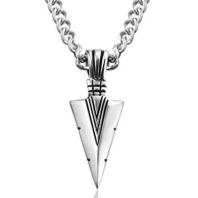 Jstyle Gioielli in Acciaio Inossidabile Collana Uomo con Pendente a Freccia Lunghezza 61CM