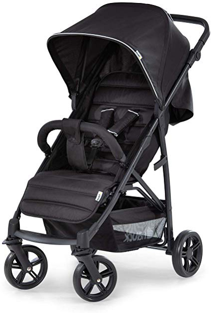 Hauck Rapid 4 Passeggino fino a 25 kg, Piehgevole Compatto con una Mano, Posizione Nanna, Maniglione Regolabile in Altezza, Grande Cesto, Nero (Caviar/Black)