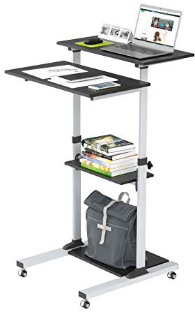 1home Carrello Compatto di Presentazione Regolabile in Altezza del Supporto del Computer