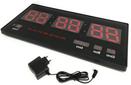 tempo di saldi Orologio Digitale A Led Da Parete Con Datario E Termostato Slim Data Temperatura