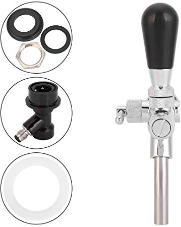 Rubinetto per birra alla spina regolabile, rubinetto da birra in acciaio inossidabile per birra artigianale con controllo del flusso del liquido con blocco a sfera, 7,7 * 7,1 pollici