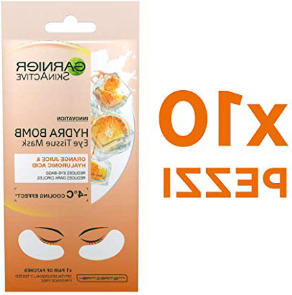 Garnier Skincare Maschera Occhi Anti Fatica con Succo d'Arancia e Acido Ialuronico, 10 Confezioni