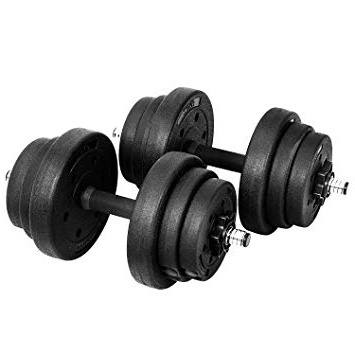 SONGMICS 20 kg, 30kg, 40kg Set di Manubri Ricopertocon Plastica PE Fitness Palestra Pesi