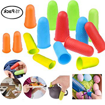 CKANDAY 15 PCS Confezione in Silicone per Colla a Caldo per Pistola, 5 Colori Proteggi Dita o Colla a Caldo in Resina per colofonia con Miele Adesivi Scrapbooking per Cucire in 3 Taglie