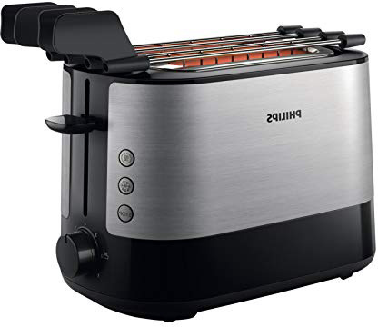 Philips Viva Collection Tostapane, 730 W, Acciaio Inossidabile, 2 Scomparti, Argento/Nero