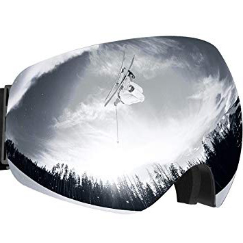 OMORC Maschera da Sci,Occhiali da Sci Snowboard Antivento Anti Fog UV 400 Protezione con Staccabile Grandangolare Lenti Goggles Ampio Angolo di Visione