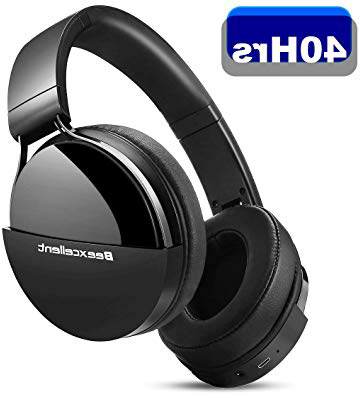 Beexcellent Cuffie Wireless Bluetooth, Cuffie Over Ear Audio ad Alta fedeltà 40 Ore Bluetooth 5.0 Cuffie da Studio Senza Fili Pieghevoli con Microfono Cuffie DJ Chiuse per TV iPhone Huawei Samsung