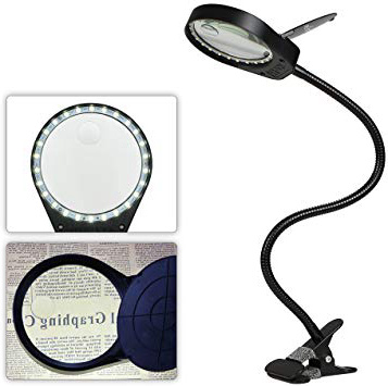 Lente Ingrandimento con Luce,Tomshine Lente Ingrandimento da Tavolo 5W 26LED 3X/10X Ingrandimenti Alimentazione USB per Stampa Macchinario Intagli Filateliao